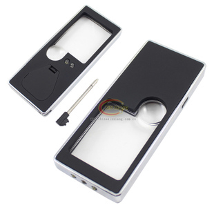 TH7007六合一多功能卡片式LED灯超薄放大镜、带验钞、圆珠笔包邮
