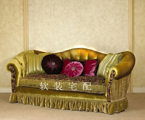 新款欧式三人沙发新古典定制家具客厅布艺沙发巴塞罗那样板间家具
