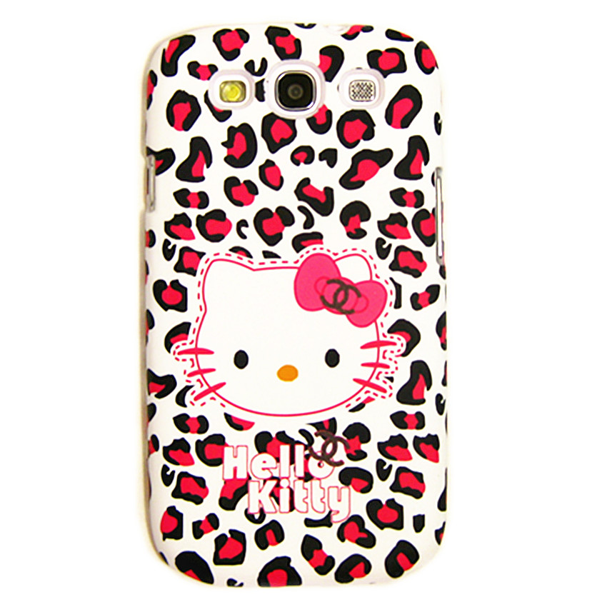 三星 Samsung I9300/I9308手机壳保护套Hello Kitty豹纹绒感 硬壳