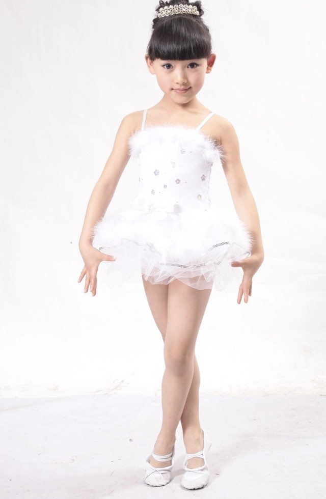 2014新款儿童节演出服舞蹈 芭蕾舞纱裙白天鹅现代舞表演服装女童