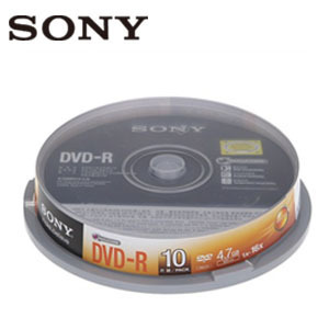 正品 索尼Sony DVD-R 空白DVD刻录光盘 刻录碟 10片装