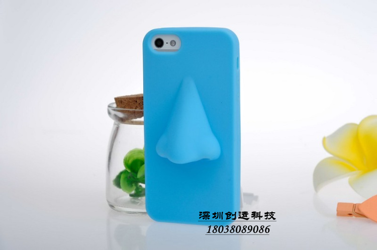 iphone5手机壳 个性创意 重口味 鼻子造型 苹果5S硅胶保护套外壳