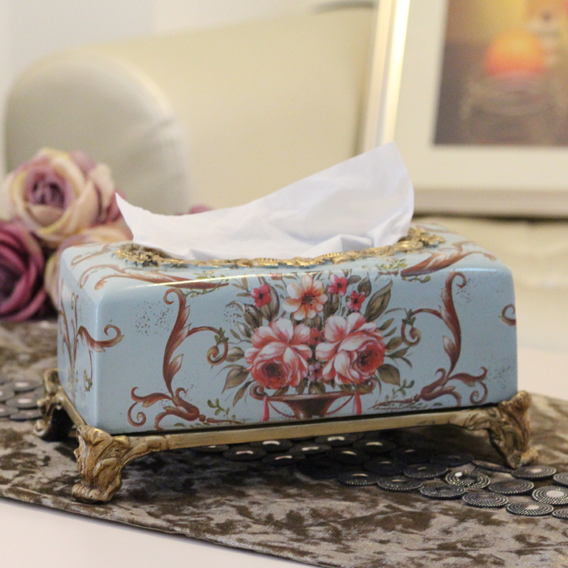 复古宫廷欧式陶瓷纸巾盒 创意抽纸盒 装饰品摆设客厅餐巾盒包邮折扣优惠信息