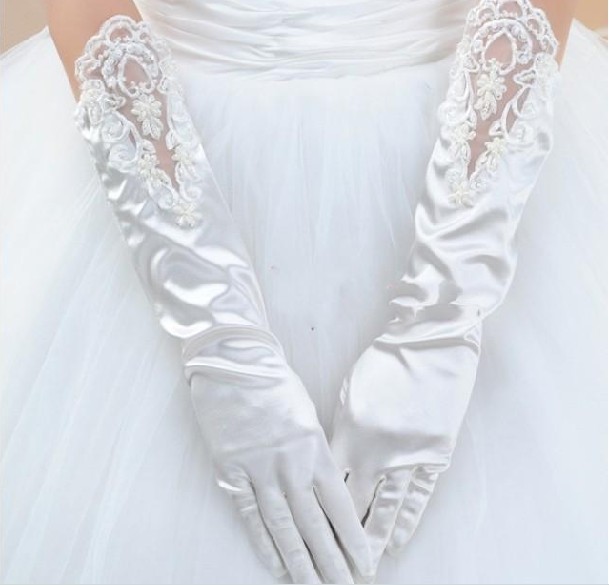2015婚纱礼服手套新娘蕾丝手套防晒手套韩式结婚手套新款有指