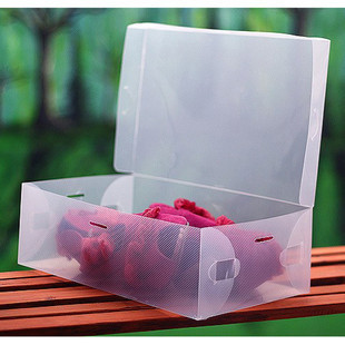 百易特女式鞋盒 翻盖式 收纳盒 塑料 透明鞋盒 水晶鞋盒 普通 70g
