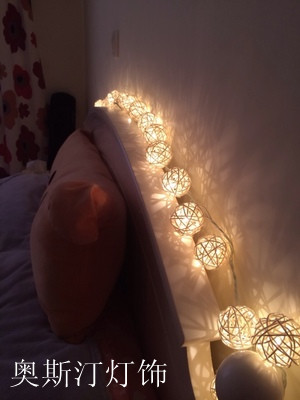 藤球灯 泰国彩灯圆球灯串  圣诞节灯饰创意生日礼物  个性床头灯