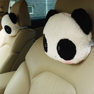 特价可爱卡通熊猫头枕 汽车用品 卡通毛绒靠枕 颈枕 靠垫 双只装折扣优惠信息
