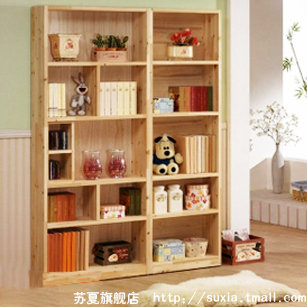 苏夏特价实木储物柜书柜收纳柜置物柜自由组合书架柜子可定做松木