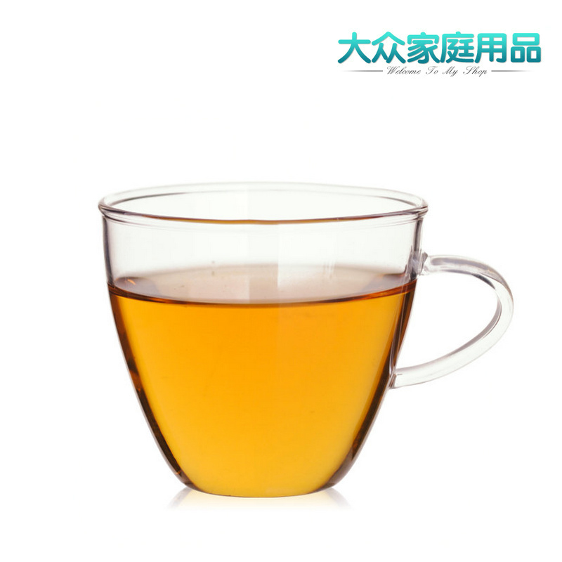 正品玉兰香150ML 花茶杯茶杯子带把 功夫玻璃茶具茶碗 耐热玻璃杯