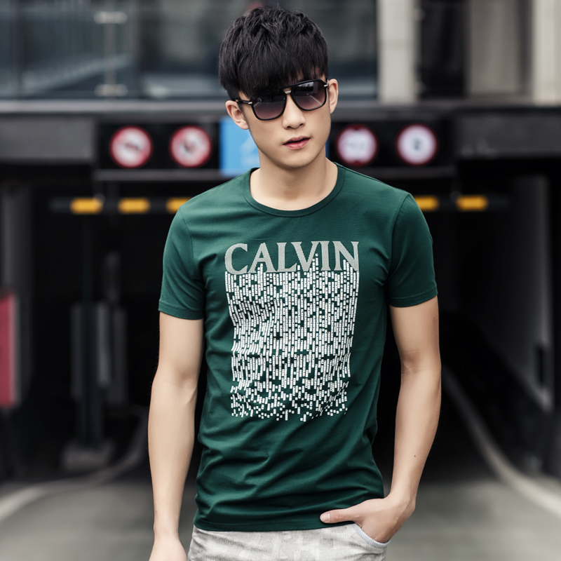 2015夏季新款男士短袖T恤韩版修身休闲体恤帝汶蜥短袖体恤8336