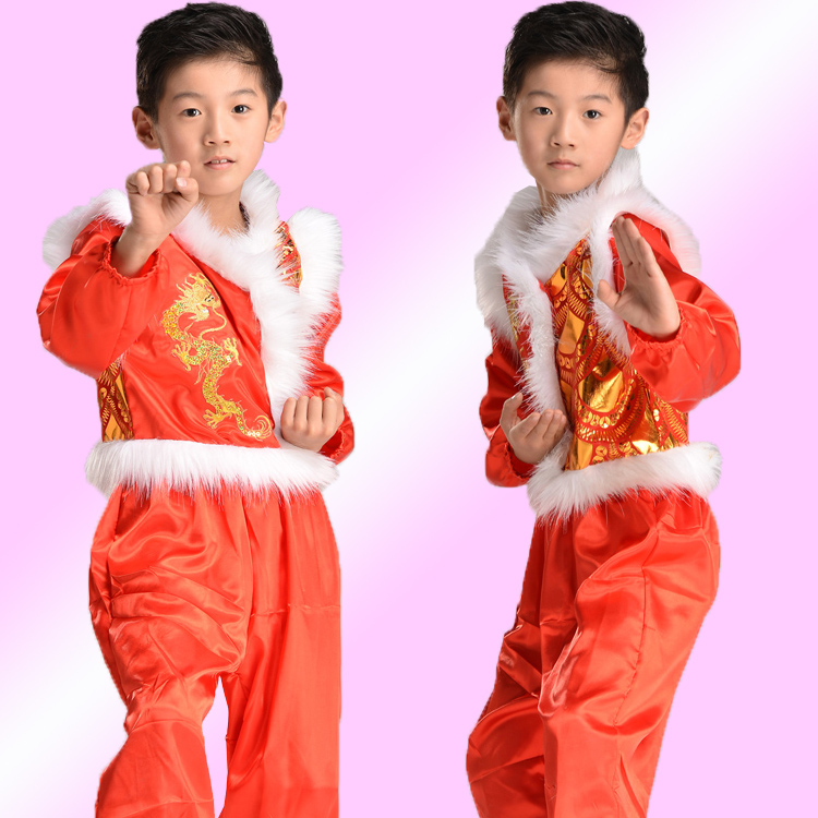 六一儿童演出服女童民族舞蹈服装幼儿古装喜庆男童表演秧歌手绢服