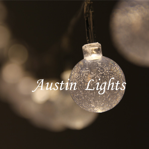 透明圆球LED电池灯韩风chic求婚生日房间装饰 圣诞树挂件路引灯
