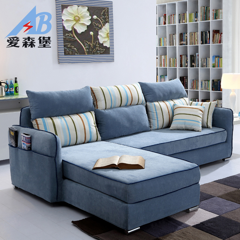 爱森堡 沙发 布艺沙发 小户型组合现代简约 L型沙发 客厅转角沙发