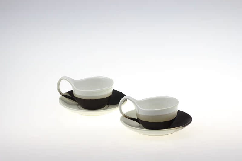 新中式韩式陶瓷3色创意咖啡杯碟装饰摆件家居样板房软装配饰批发
