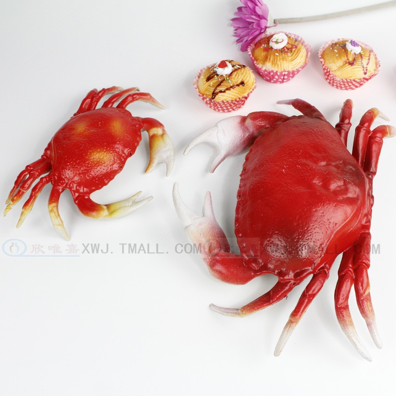 仿真螃蟹模型菜肴超市餐厅酒店摆设早教摄影工艺品样板房食品装饰