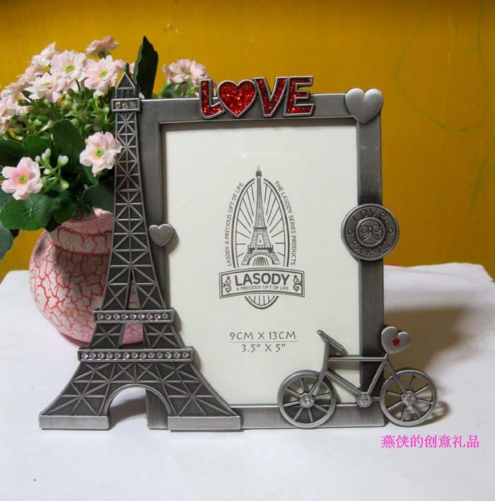 浪漫埃菲尔铁塔相架金属LOVE相架巴黎铁塔元素相框摆台七夕节礼物折扣优惠信息
