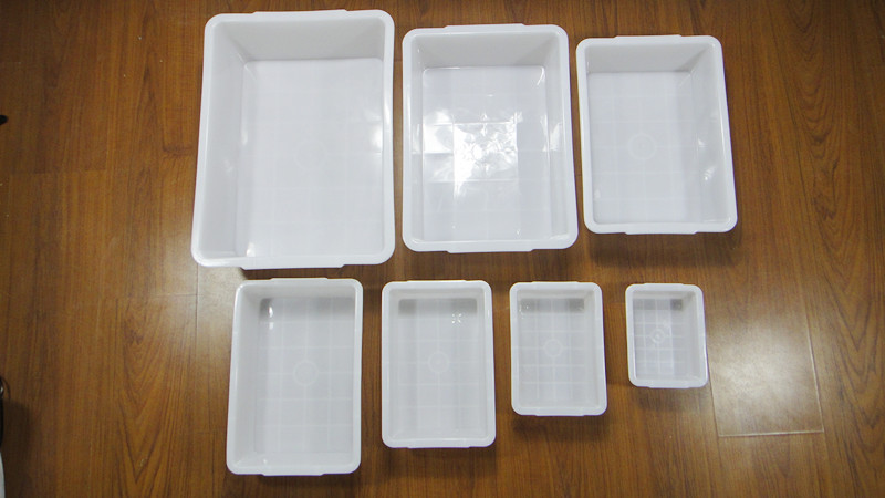 耐摔塑料收纳盒长方形冰盘无盖食品保鲜盒大小号工具零件整理盒子