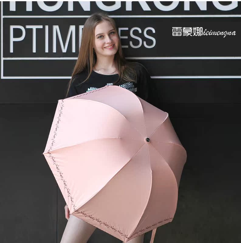 新款公主英伦刺绣洋伞　晴雨伞折叠太阳伞　超强防晒0透光遮阳伞