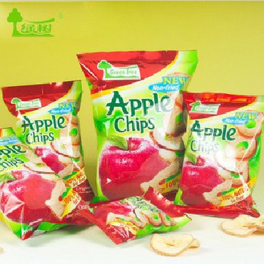 绿树苹果干 苹果片 绿色食品 非油炸 绿树苹果脆片22g 40包包邮