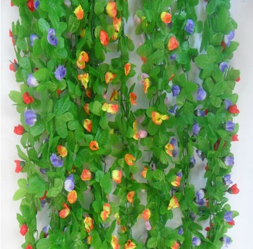 仿真花藤墙壁挂花玉兰花藤条喇叭花藤蔓空调管道装饰塑料假花藤条