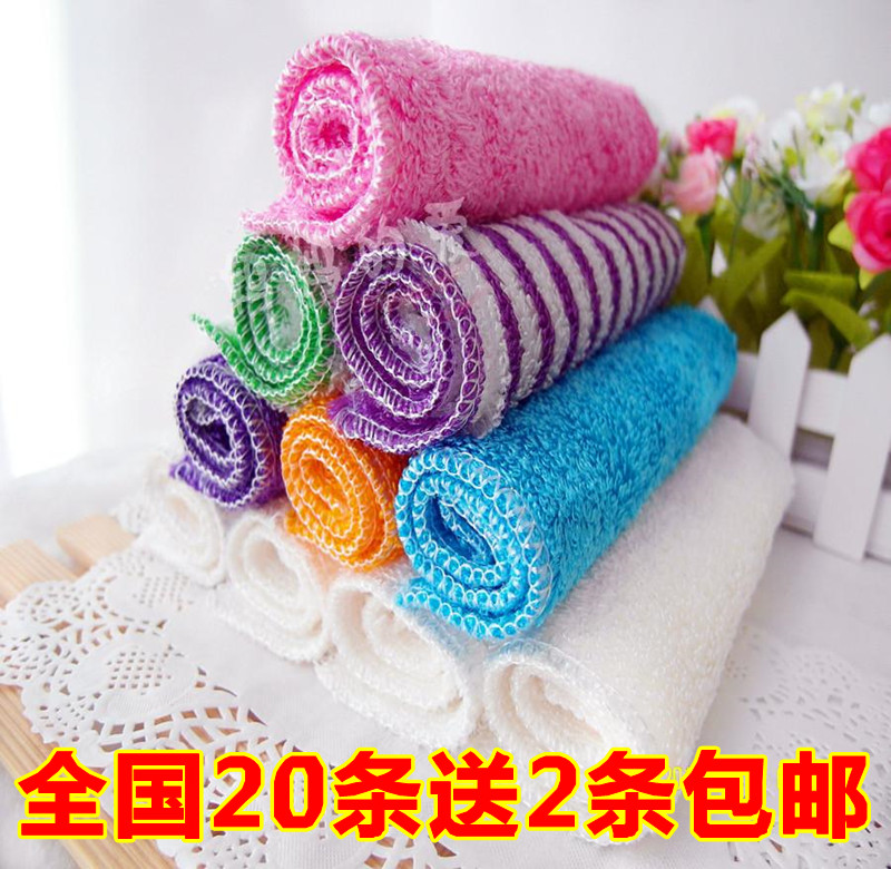 韩国正品竹纤维洗碗布 不沾油洗碗布 竹纤维洗碗巾抹布双层加厚