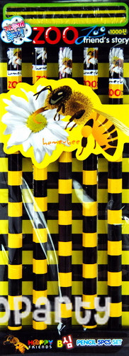创意文具 花园蜜蜂铅笔橡皮套装礼物 party折扣优惠信息