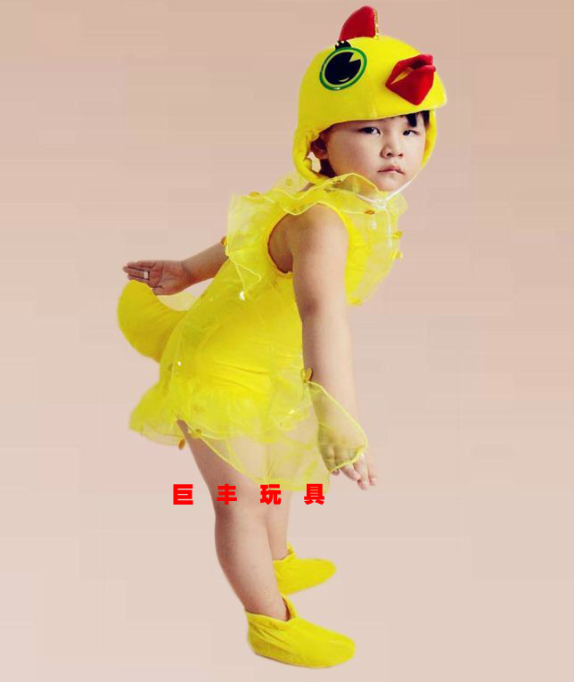 小黄鸡演出服 儿童舞蹈服表演服 动物服 幼儿园小母鸡舞台表演服