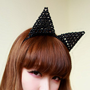 韩版日本vivi杂志同款珍珠猫耳朵发箍发卡cosplay头饰批发特价
