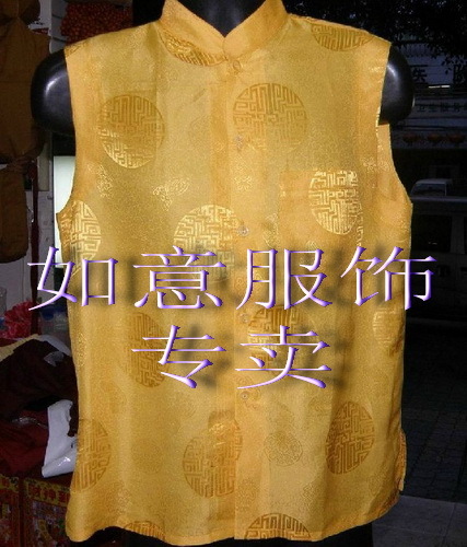 藏式僧衣-出家人衣服-真丝短袖(黄)喇嘛衣服
