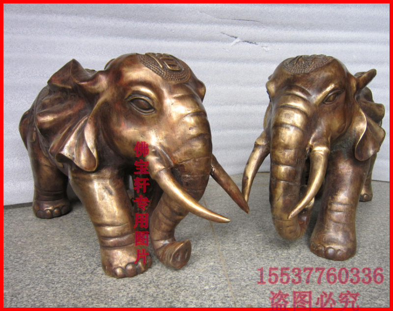 风水铜器摆件 铜大象 吉祥大象 吸水招财富贵大象 雕塑工艺品