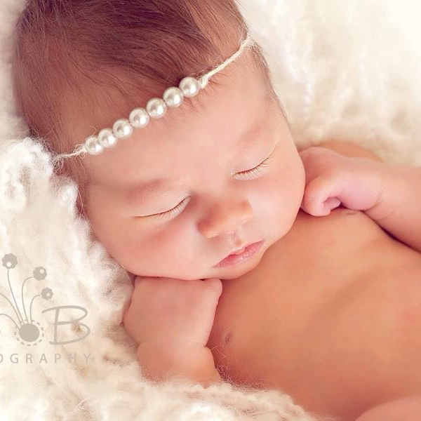 珍珠头饰头花7颗宝宝发饰婴儿发带头绳摄影道具促销热卖