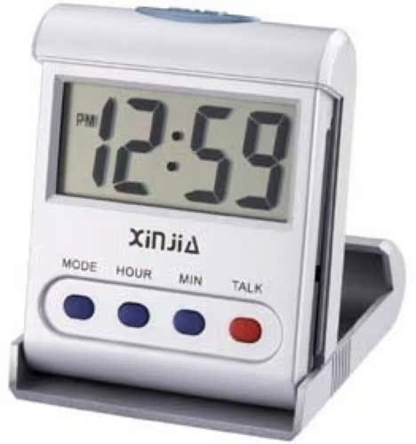 实店现货㊣便携式报时钟闹钟报时器数字手表床头表摆设表老人手表