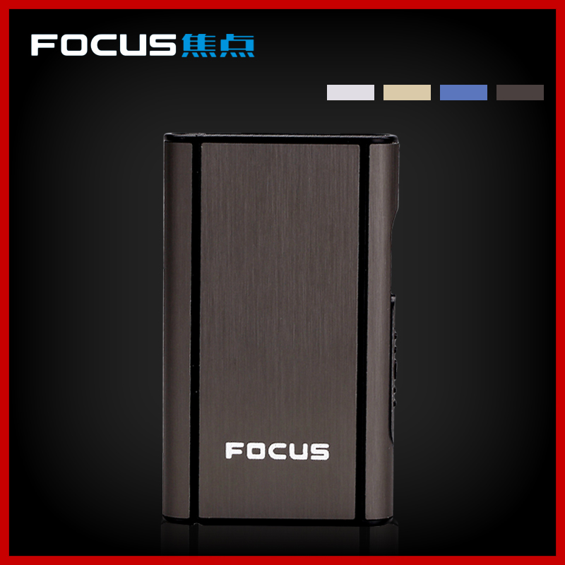 Focus焦点自动弹烟烟盒子超薄个性烟盒创意10支装金属防压烟盒