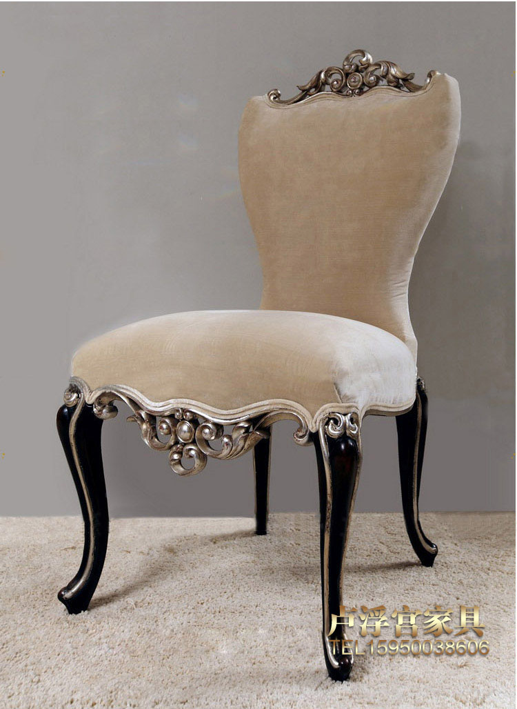新品促销 高级酒店餐椅 餐桌椅 新古典家具 欧式椅子 实木 金银箔