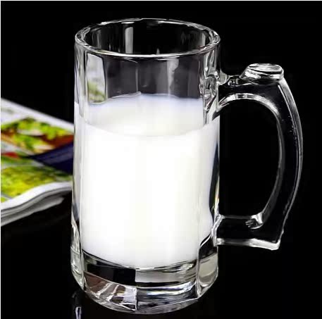 创意玻璃杯水杯茶杯扎啤杯 牛奶杯啤酒杯 带把杯子 耐热加厚折扣优惠信息
