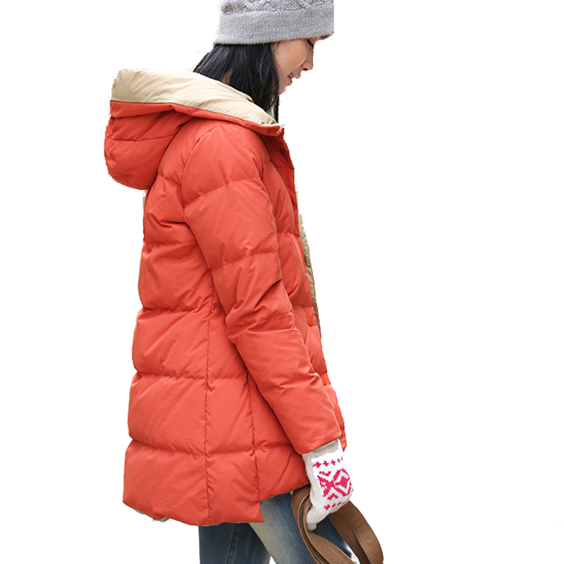 包邮2015新款冬装加厚修身JX13157A个性下摆撞色连帽棉服送皮裤