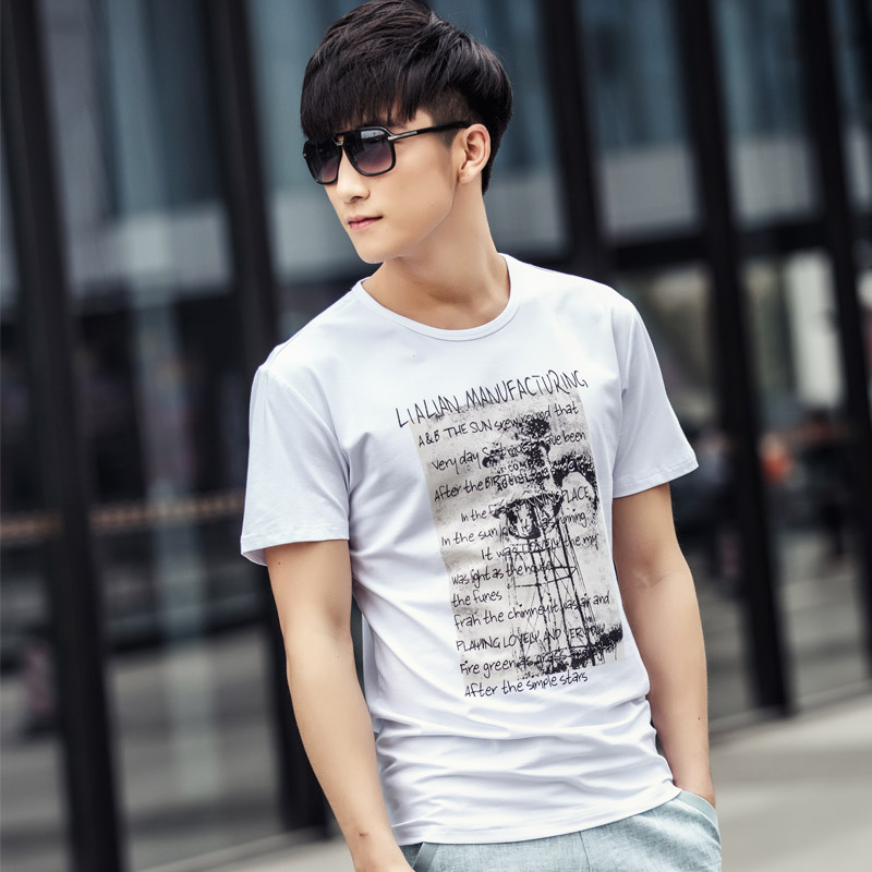 2015夏季新款男士短袖T恤韩版修身休闲体恤帝汶蜥短袖体恤8410