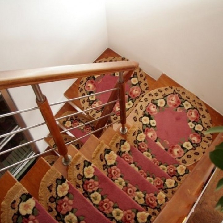 静音防护楼梯毯踏步垫 紫薇花客厅免胶毯防滑地垫安全防护台阶垫