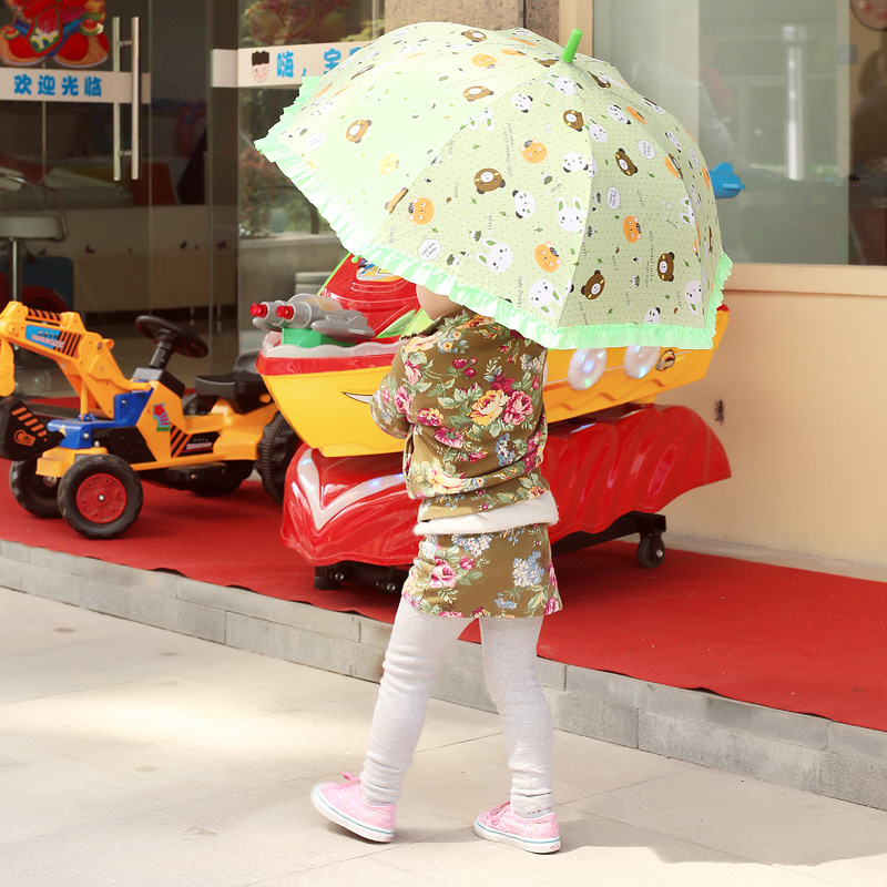 龙翔 六一儿童公主遮阳伞 长柄直杆拱形裙边可爱卡通晴雨伞