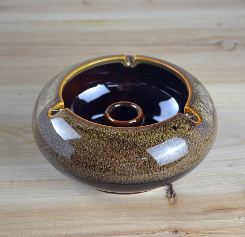 家居礼品包邮时尚烟灰缸创意个性特大号防风欧式复古窑变陶瓷烟缸