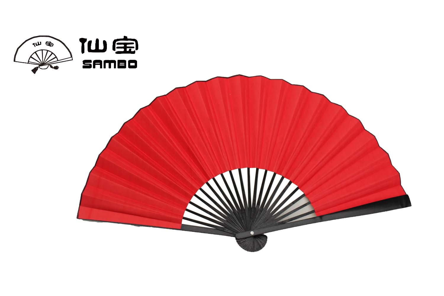 中国风素面装饰大挂扇 折扇 绢扇 挂扇 装饰扇 红色 1米 100cm