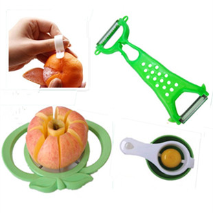 4件套/切苹果器/不锈钢水果去皮刀/拨橙器/蛋清分离器