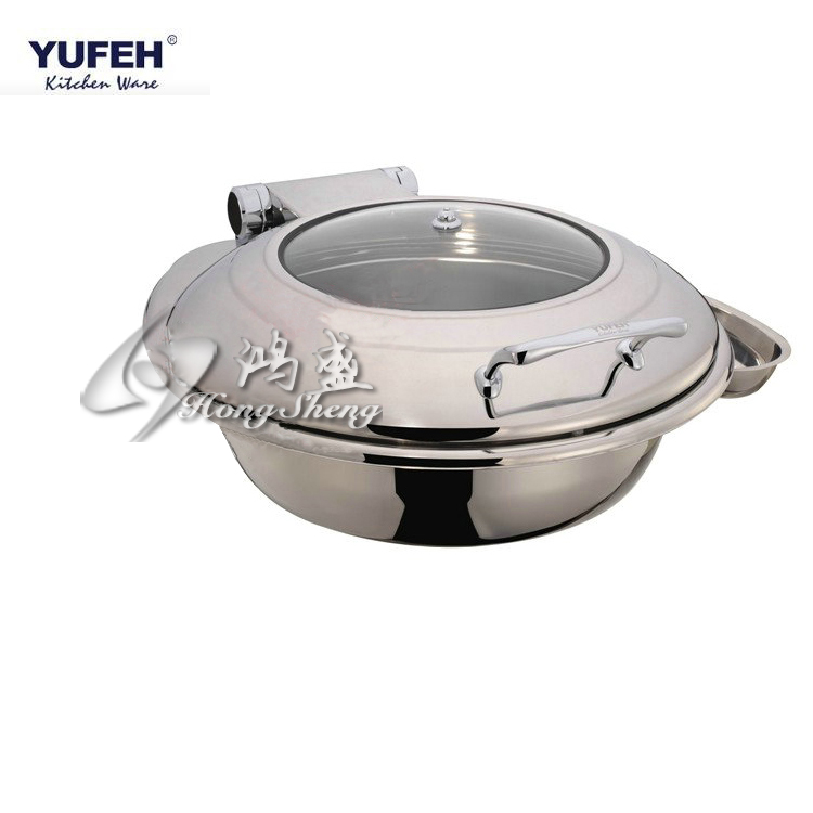 品牌YUFEH餐炉 圆形 液压式 透明盖自助餐炉 布菲炉 适应电磁炉