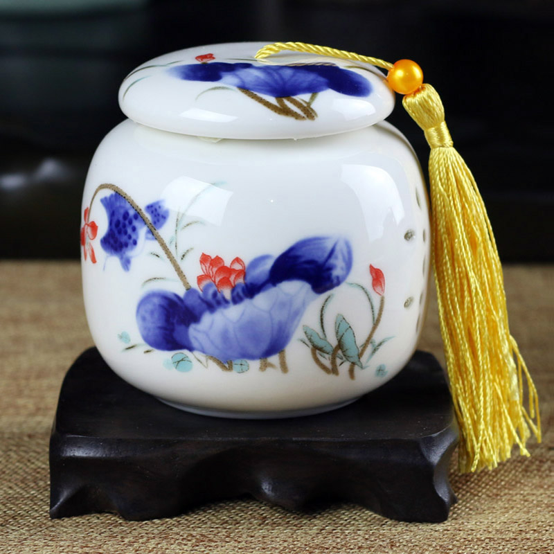 玲珑瓷小号茶罐便携小密封罐米通瓷小罐小瓷罐调味罐密封罐 促销折扣优惠信息