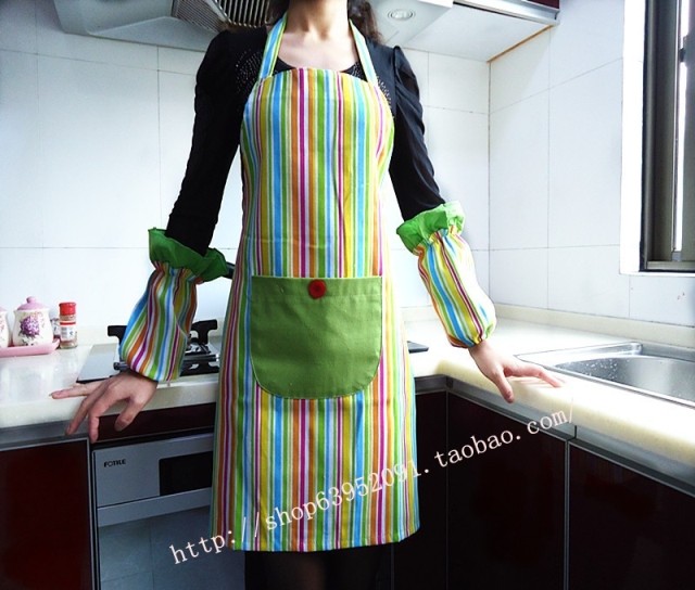 新款秒杀厨房时尚围裙韩版可爱防污围裙工作服公主帆布围裙套装