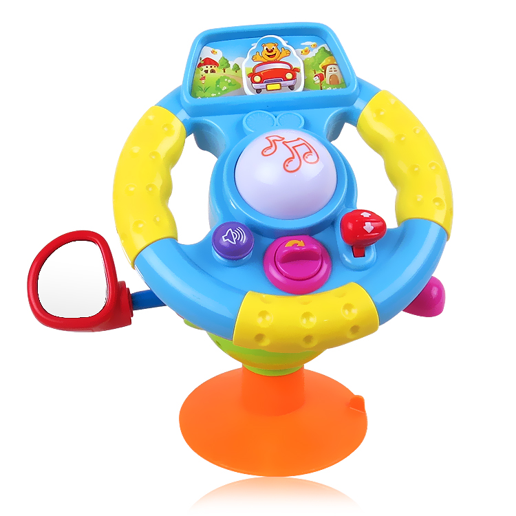 迷你仿真方向盘 婴儿早教益智吸盘玩具 宝宝学模拟驾驶幼儿童玩具
