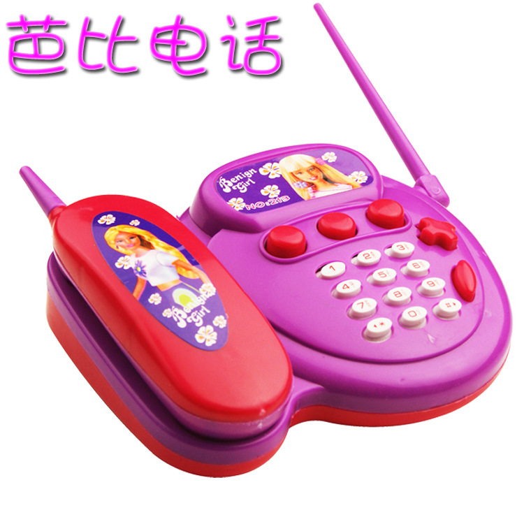 儿童电动玩具会唱歌会发光的儿童电话机芭比电话女孩益智早教玩具