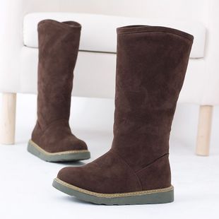 2015新款 纯色 素面 磨砂 高跟女雪地靴 隐形跟高7厘米399