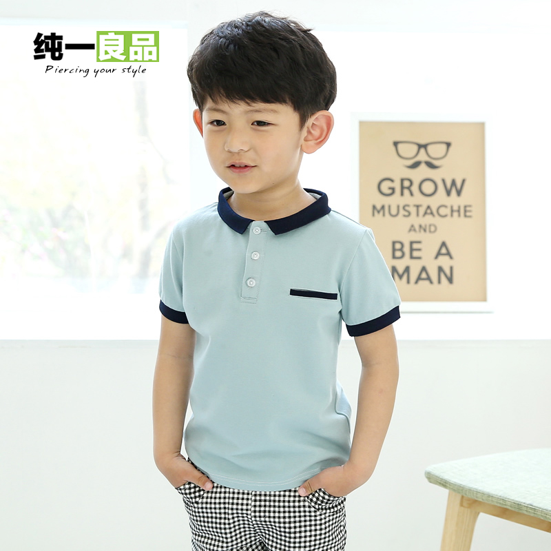 男童夏装短袖polo衫 纯一良品韩版童装2015新款儿童纯棉T恤保罗衫