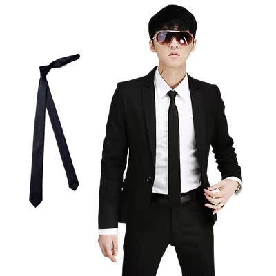 男韩版窄版领带 5CM时尚英伦潮休闲小黑色窄领带男士